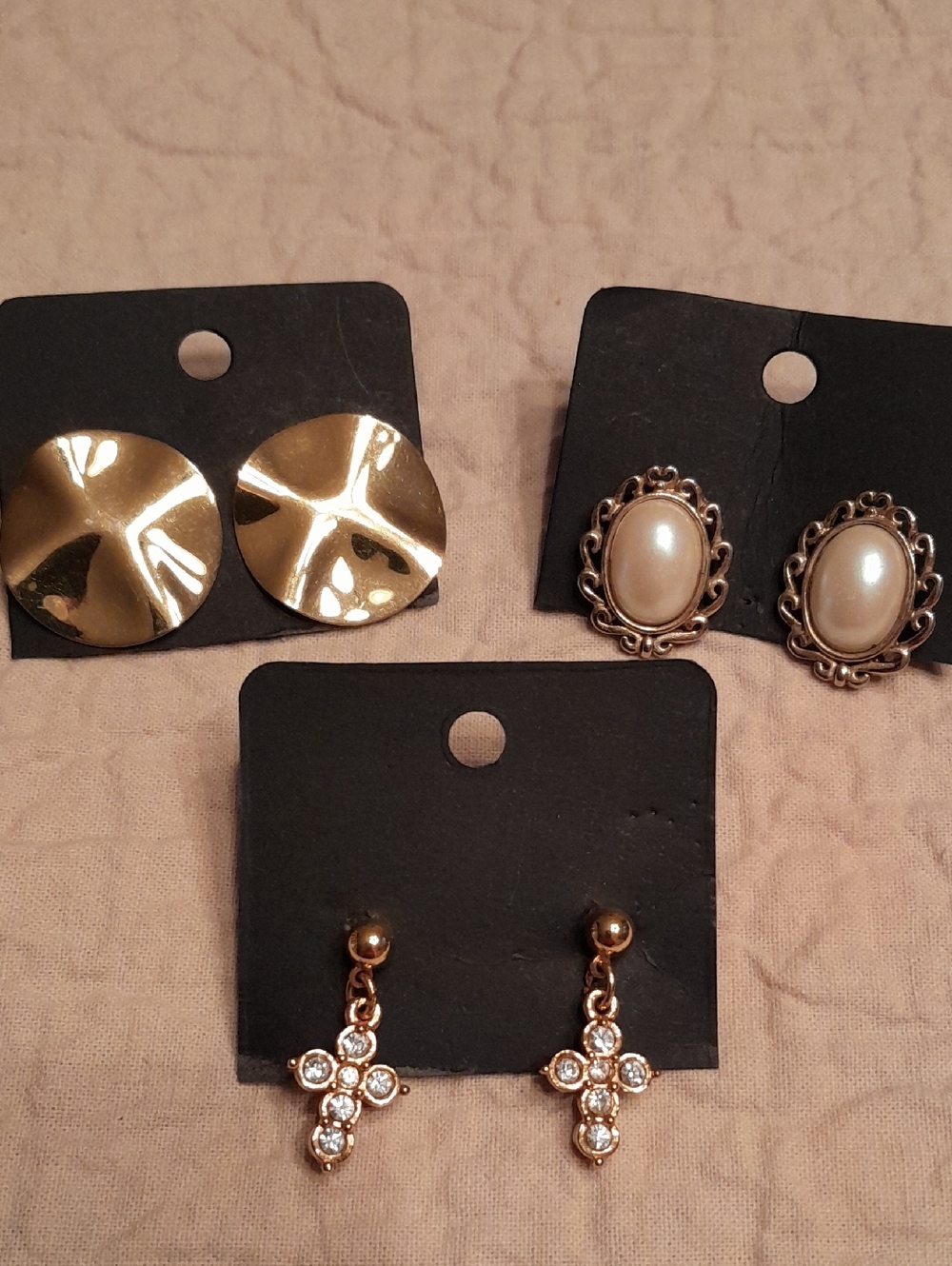Excellent Gold-Tone Crystal Cross Drop Earrings - Women's Fashion Jewelry